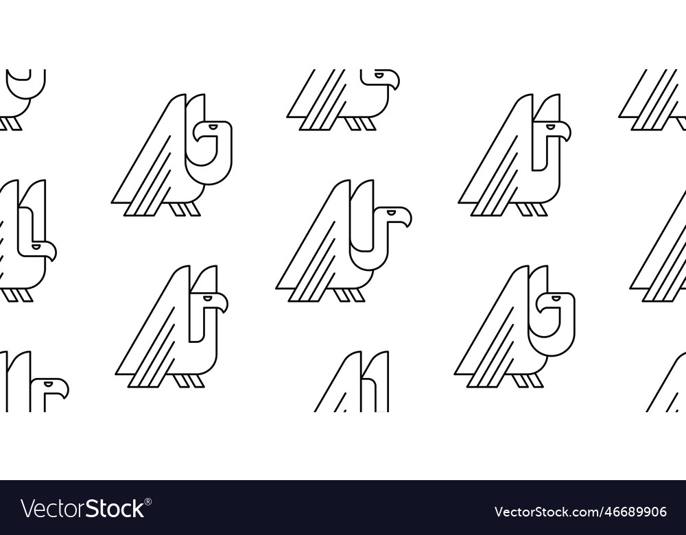 Seamless pattern with vultures