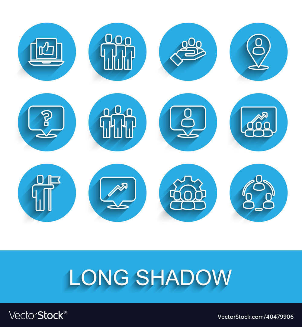 Set line team leader graph schedule chart hand vector image Set line team leader graph schedule chart hand