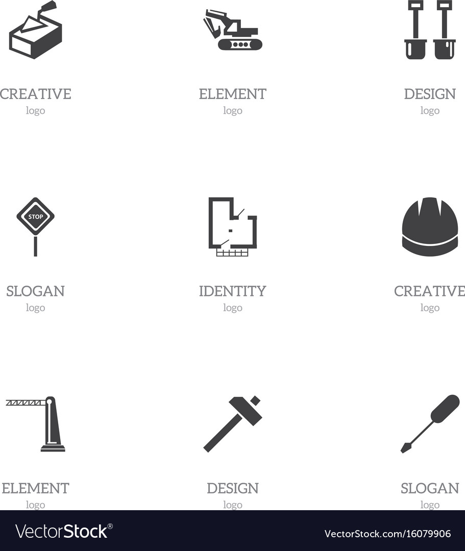 Set of 9 editable structure icons includes
