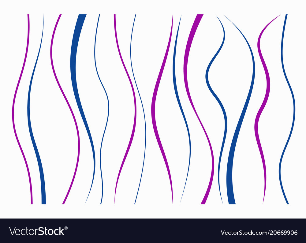 Set of different curved lines vector image Set of different curved lines
