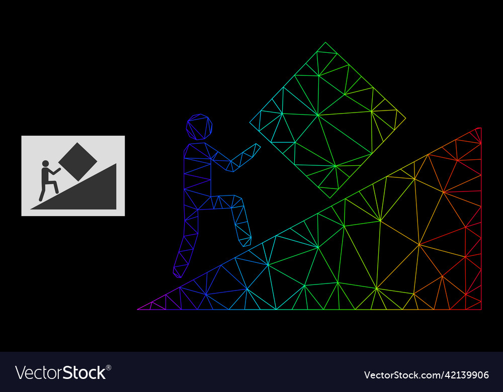 Spectrum gradient polygonal network pointless task Vector Image Spectrum gradient polygonal network pointless task