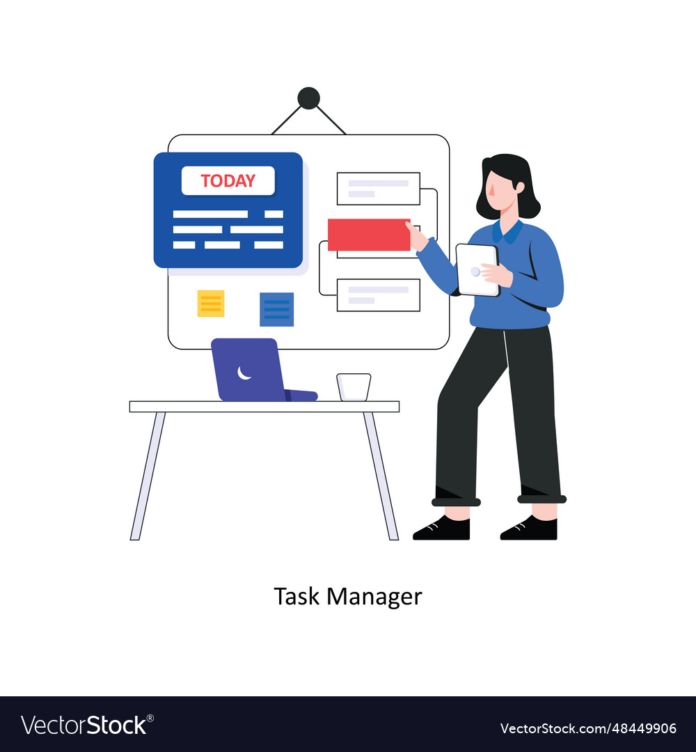 Task manager flat style design
