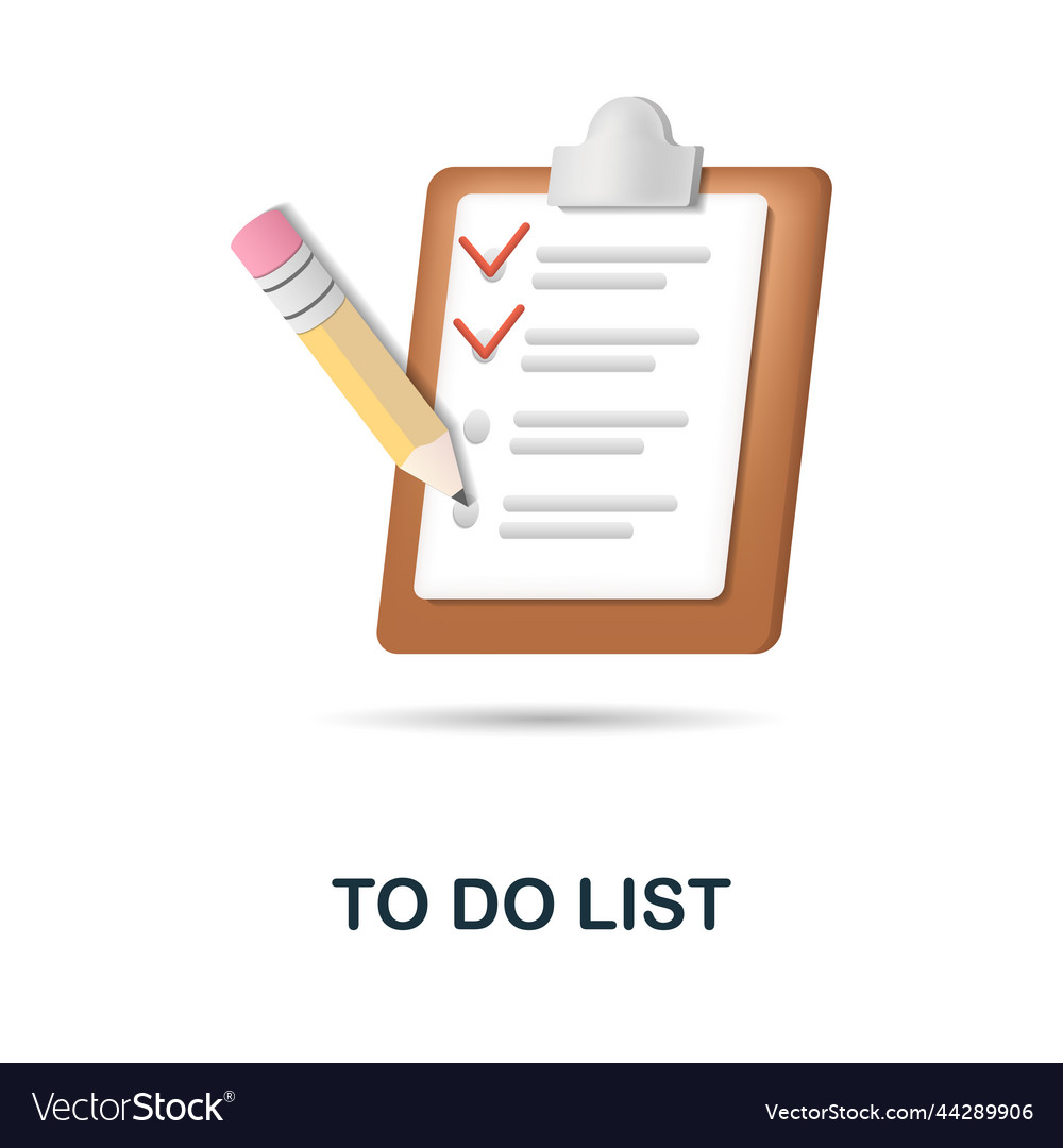 To do list icon 3d from project development vector image To do list icon 3d from project development