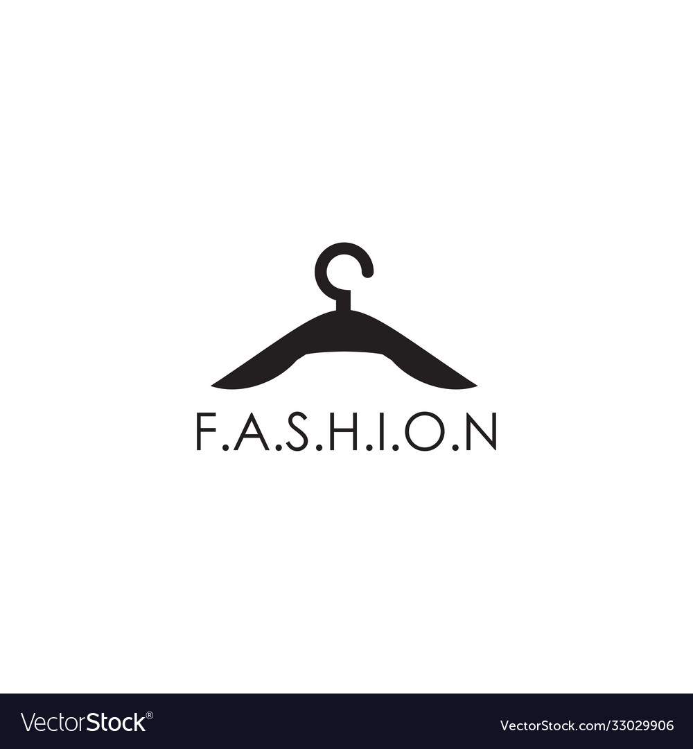 Wardrobe Or Fashion Logo Design With Using Hanger Vector Image