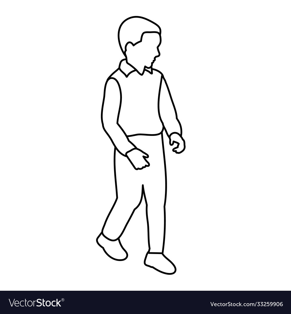 White background sketch simple lines boy