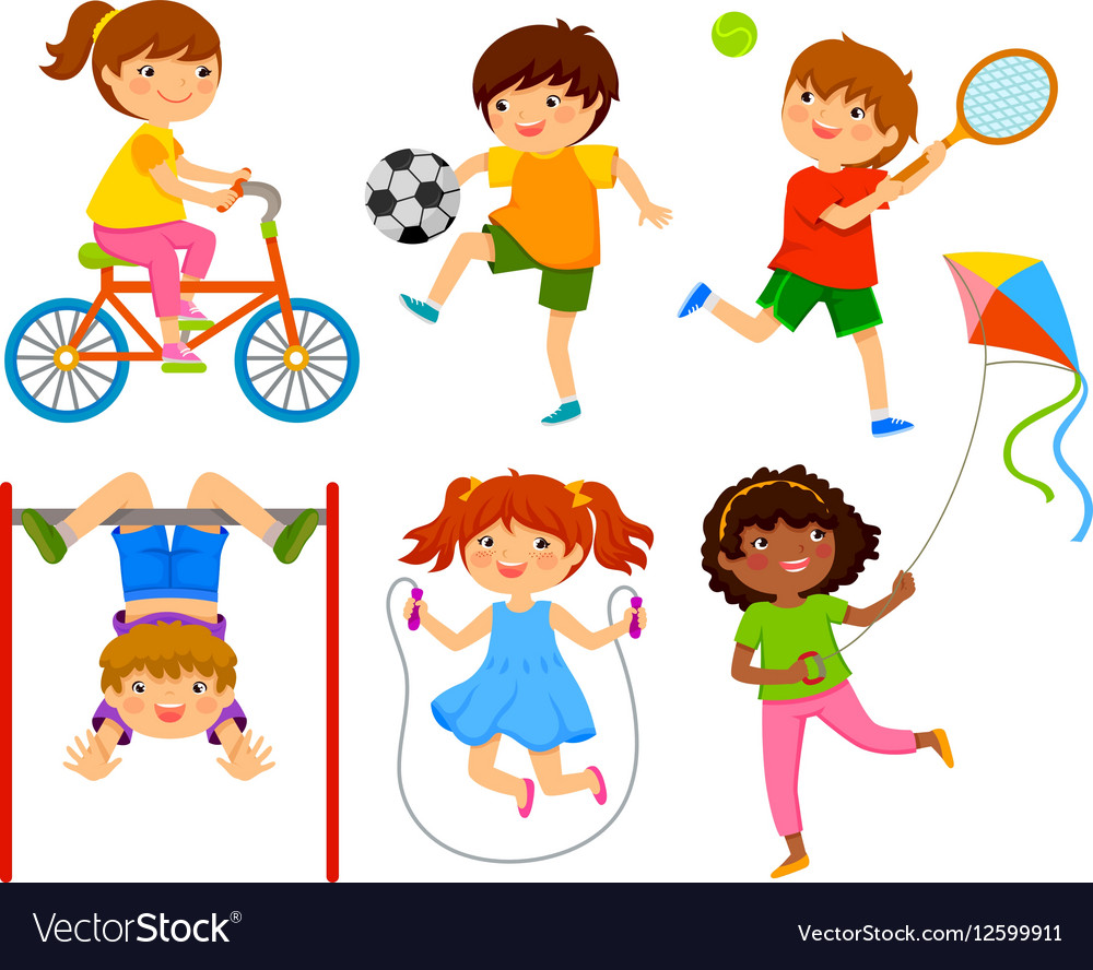 Active Kids Royalty Free Vector Image VectorStock