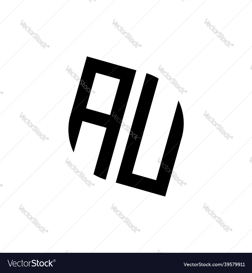 Au logo monogram design template