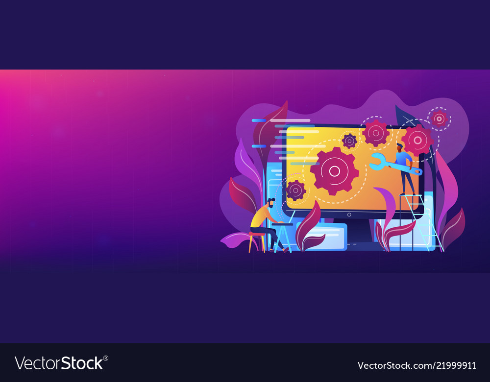 Back end development it header or footer banner Vector Image