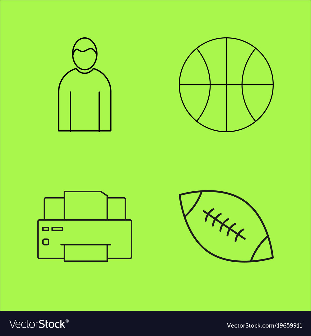 Basic content simple linear outline icon set