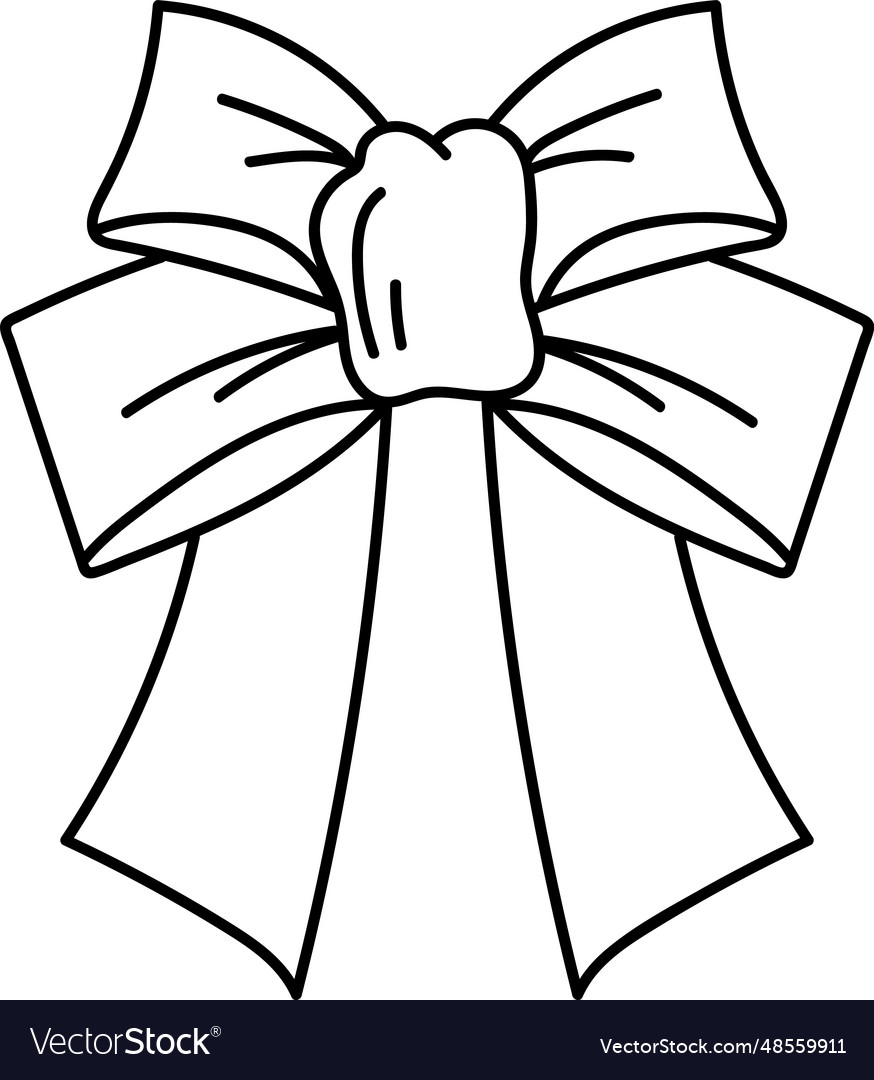 Bow lined doodle Royalty Free Vector Image - VectorStock