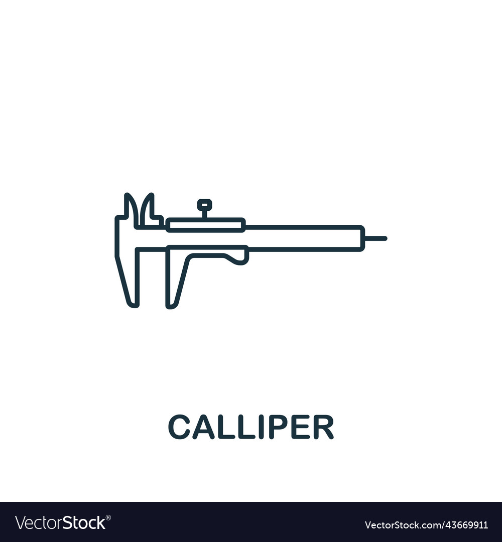 Calliper icon line simple measuring Vector Image Calliper icon line simple measuring