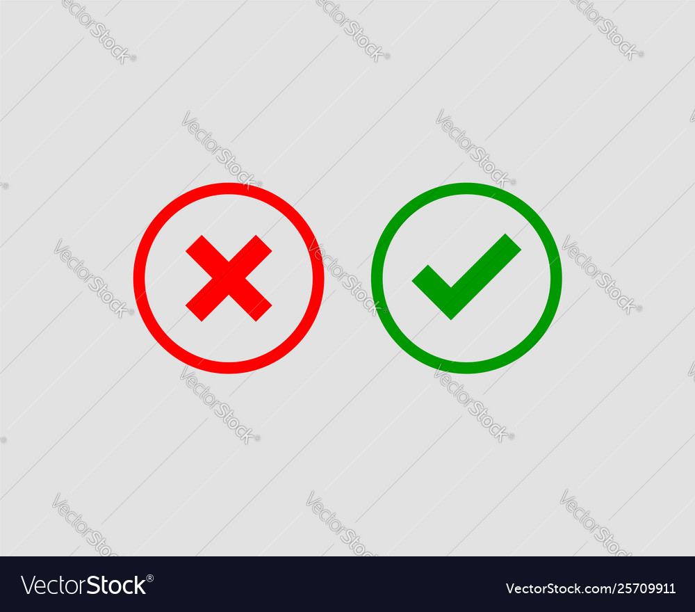 Checkmark and Cross Icon Set