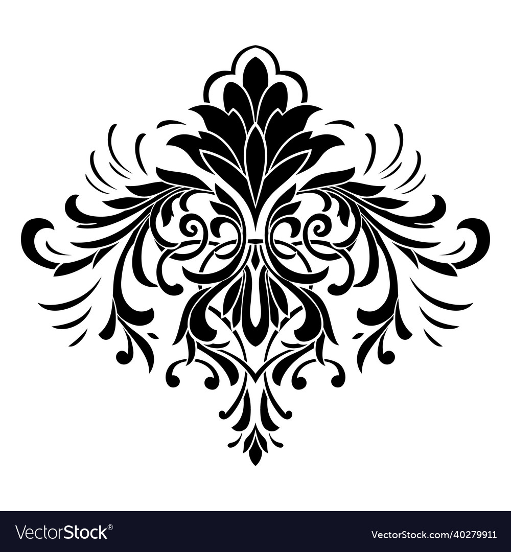 Damask central element isolated