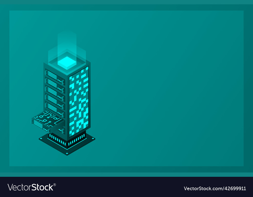 Datacenter isometric abstract 3d hosting server Vector Image Datacenter isometric abstract 3d hosting server