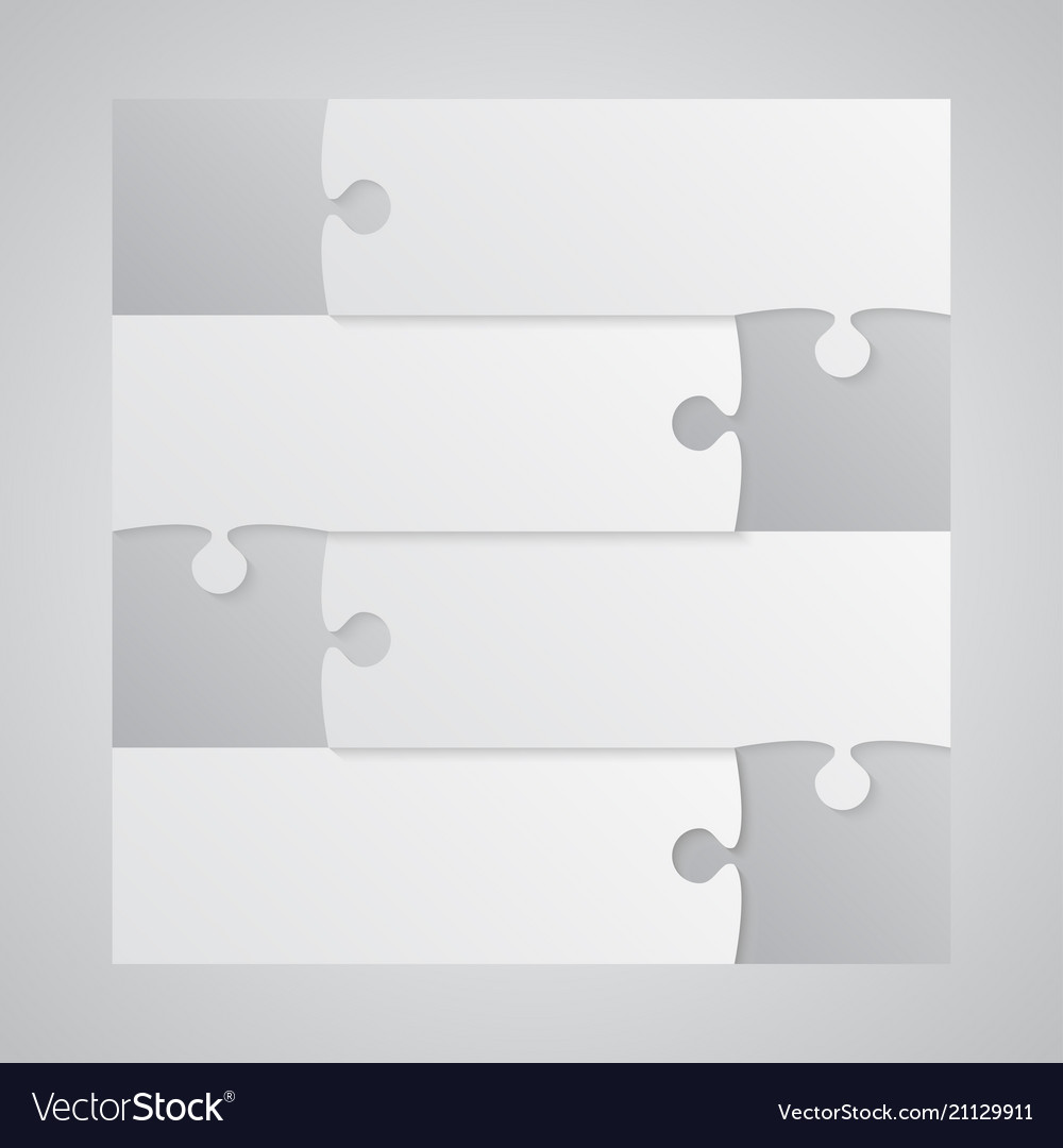 Four grey piece puzzle infographic 4 step