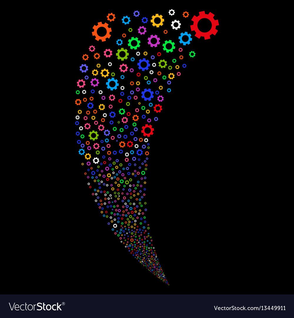 Gear random stream vector image Gear random stream