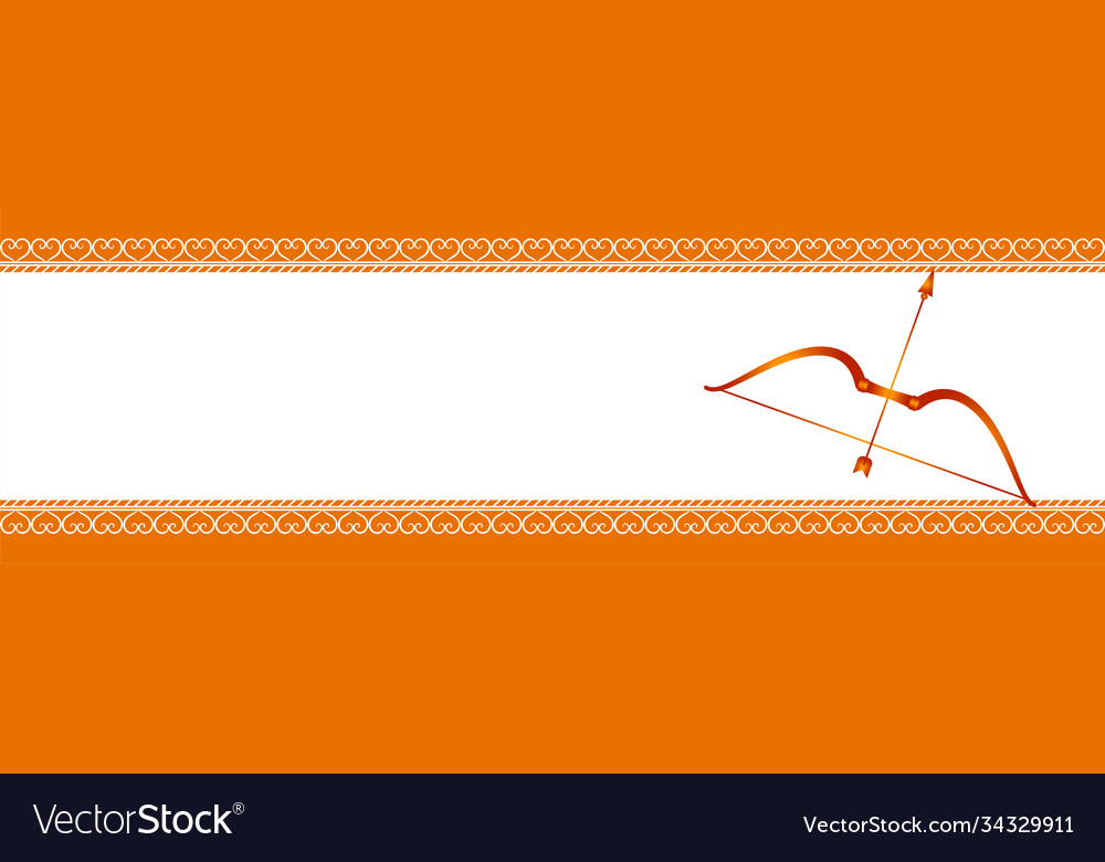 Happy dussehra festival bow and arrow with text vector image Happy dussehra festival bow and arrow with text