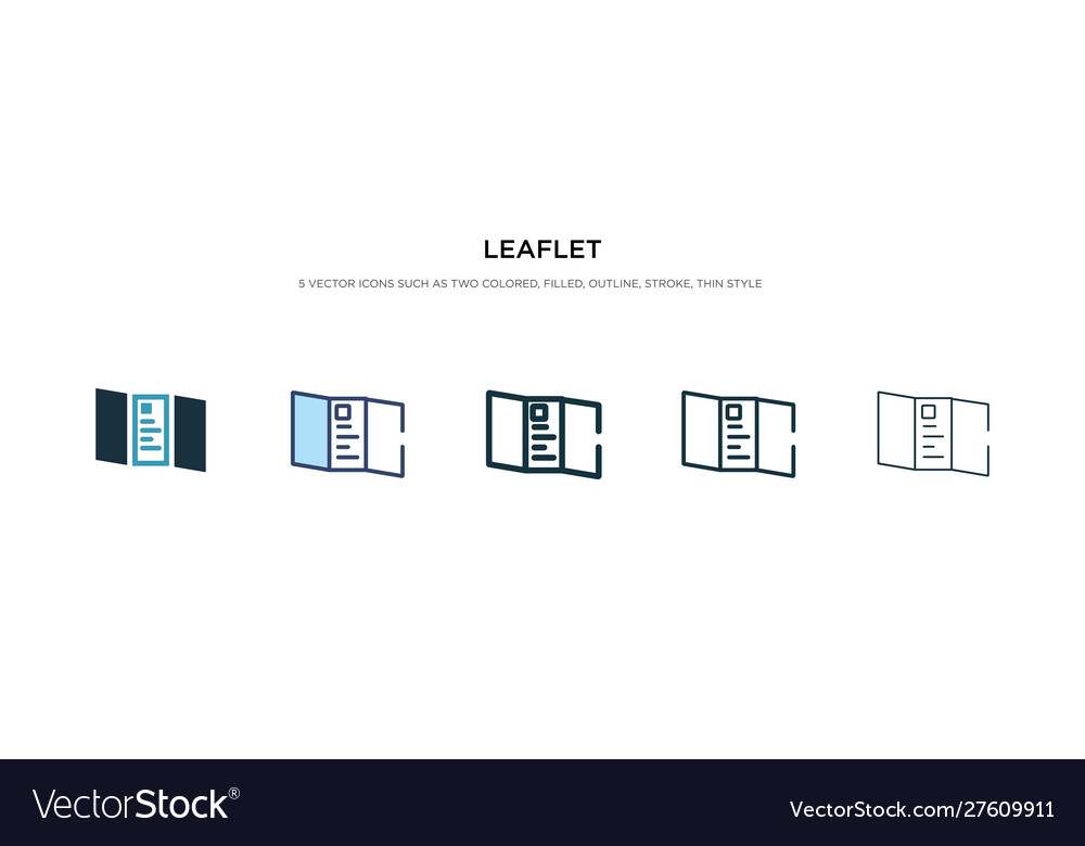 Leaflet icon in different style two colored