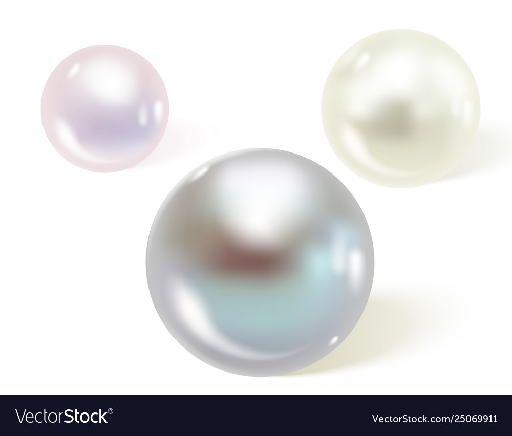 Realistic Different Colors Pearls Set Royalty Free Vector 4155