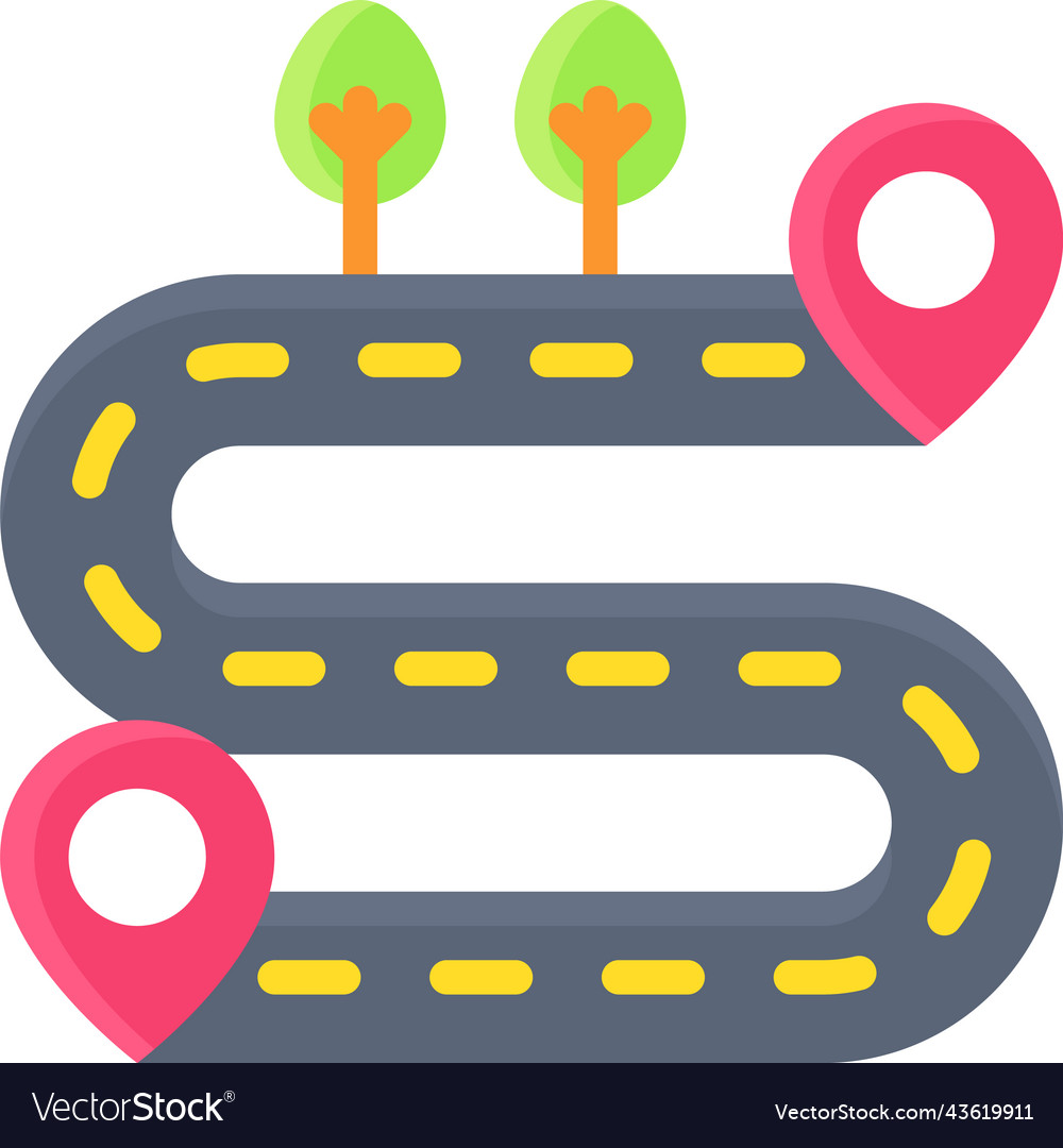 Road Route Navigation Map Icon
