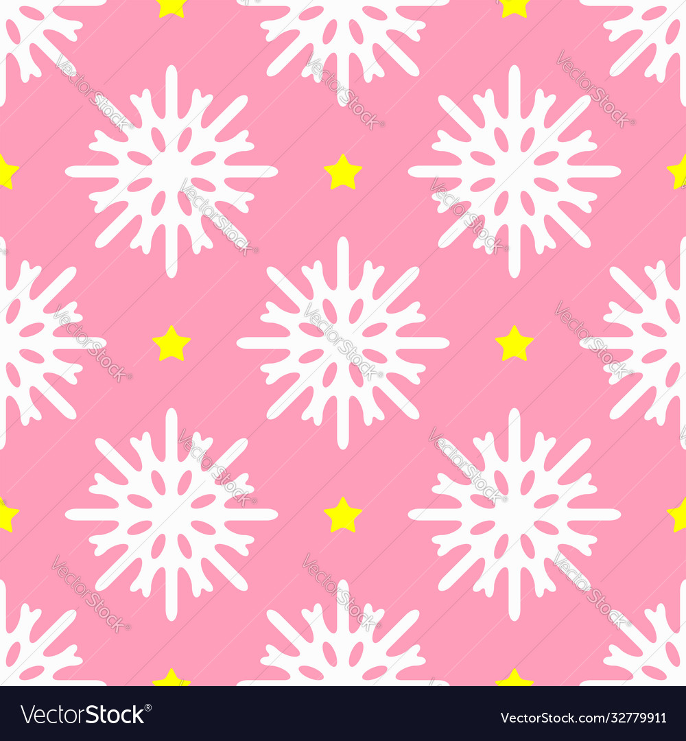 Seamless pattern with snowflakes and stars Vector Image Seamless pattern with snowflakes and stars