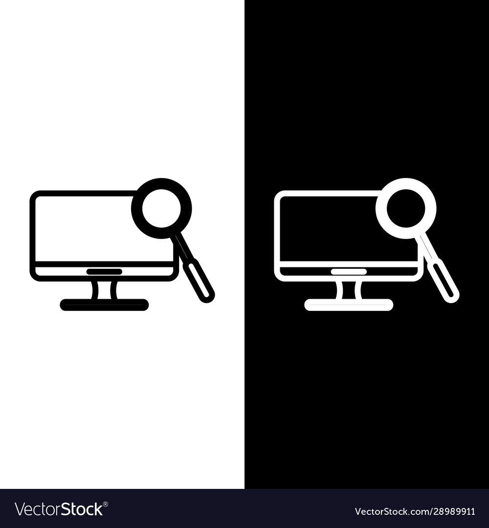 Set line computer monitor diagnostics icon Vector Image Set line computer monitor diagnostics icon