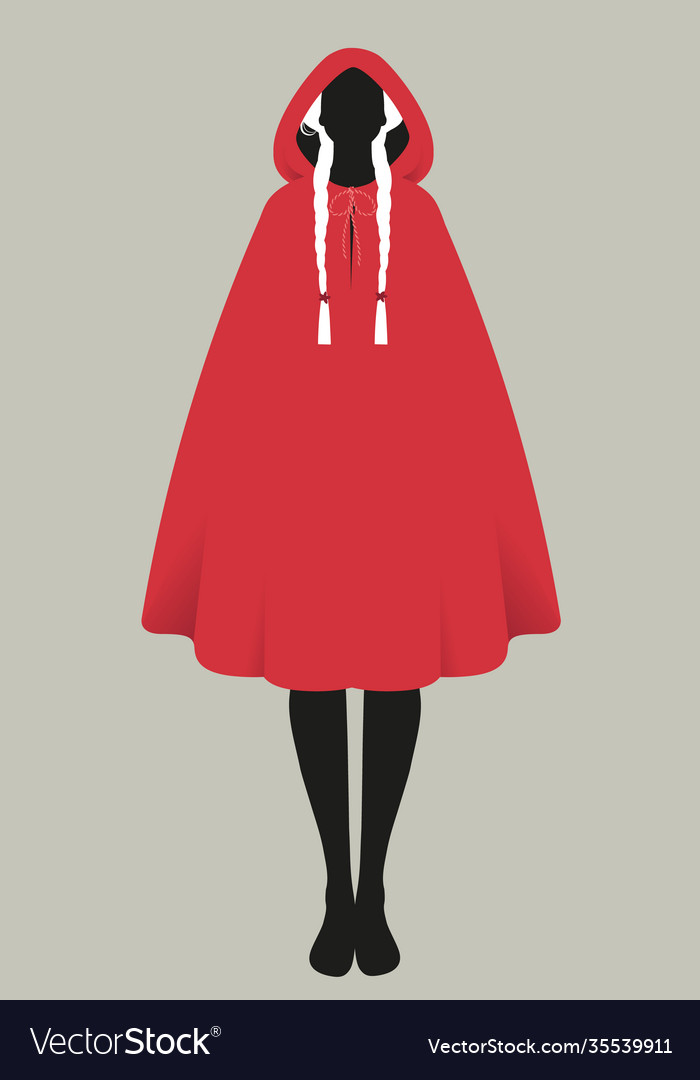 Silhouette Little Red Riding Hood Combed With Vector Image