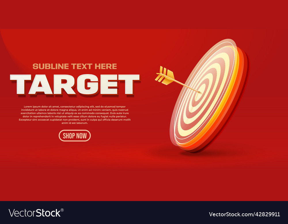 Target banner template with dartboard design