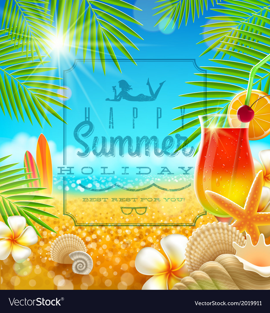 Tropical summer vacation greetings design