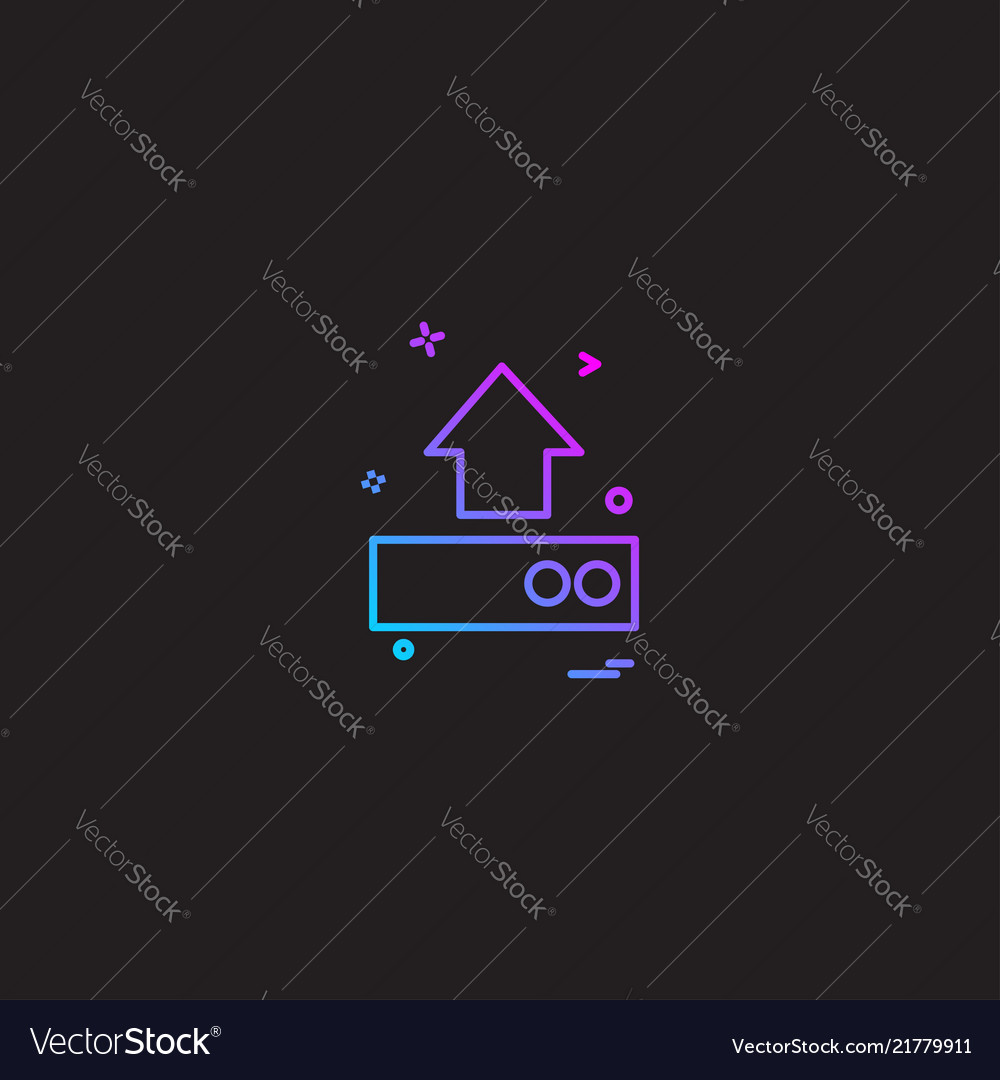 Uploading icon design Vector Image Uploading icon design