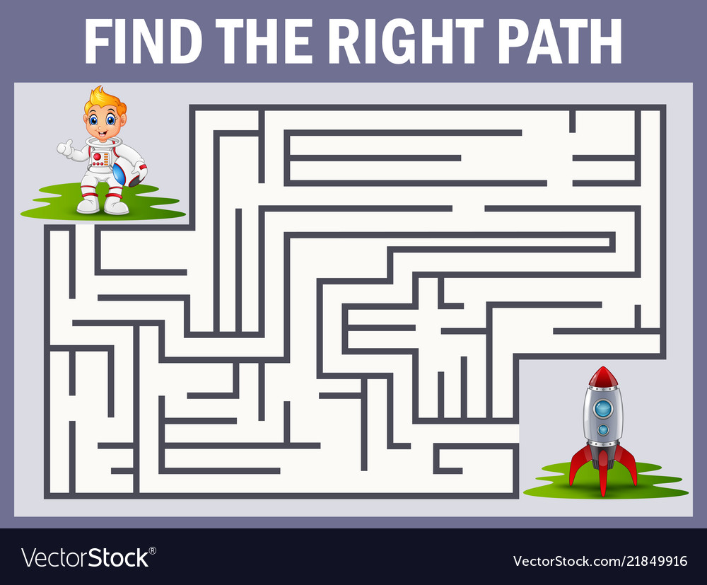 Astronaut Maze Game - Find the Rocket!
