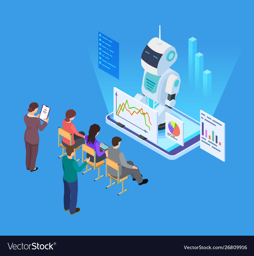 Business training with artificial intelligence Vector Image