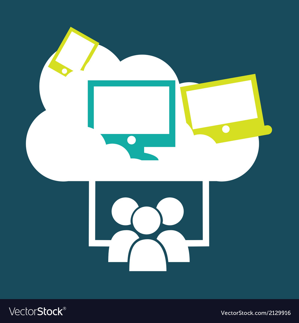 Cloud computing over blue background