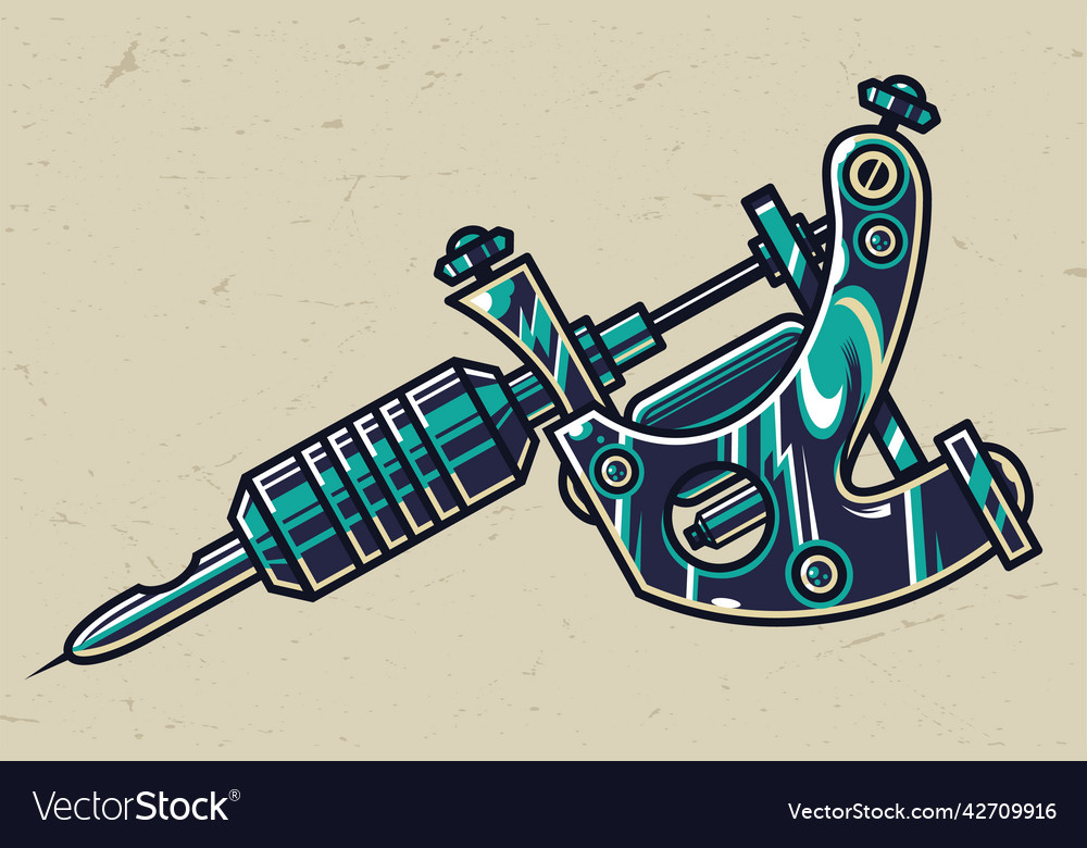 Colorful tattoo machine concept Royalty Free Vector Image