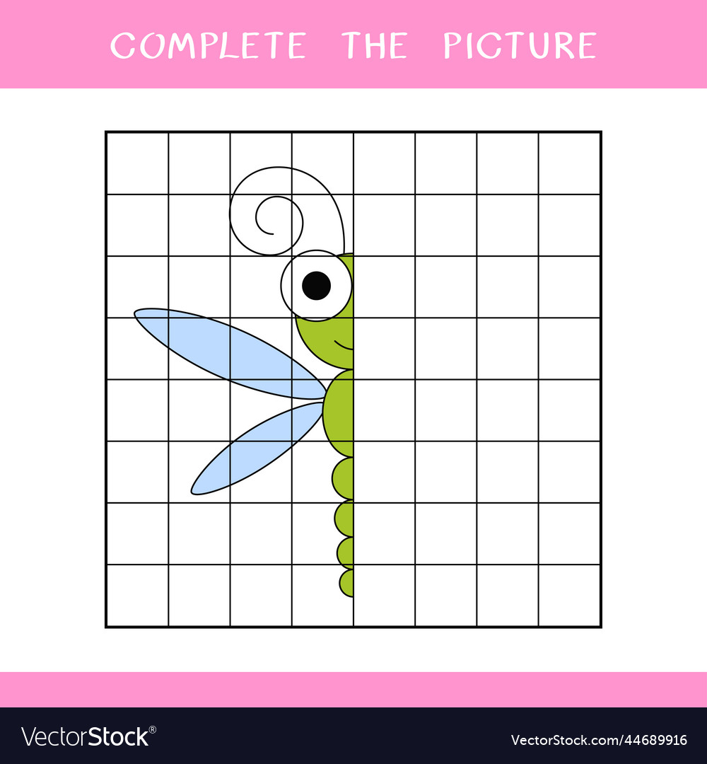 Complete the picture of cute dragonfly