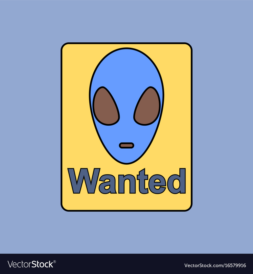 Flat icon design collection wanted alien