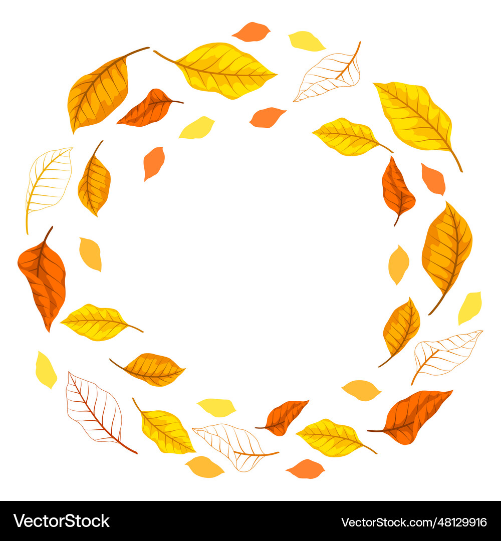 Frame with autumn leaves Royalty Free Vector Image