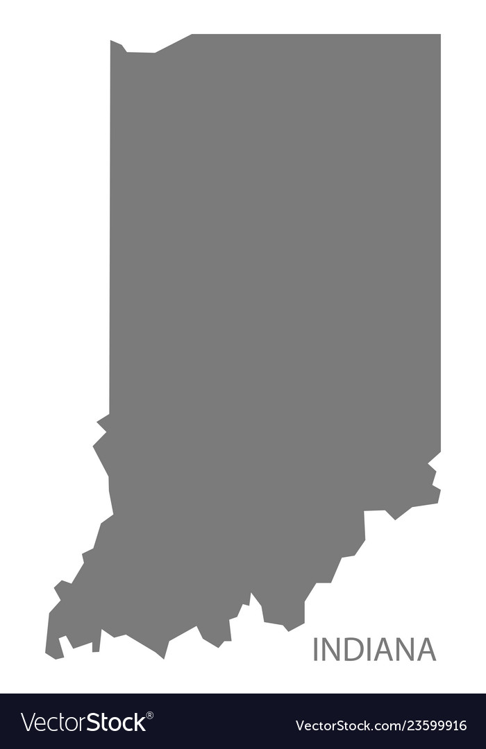 Indiana usa map grey Royalty Free Vector Image