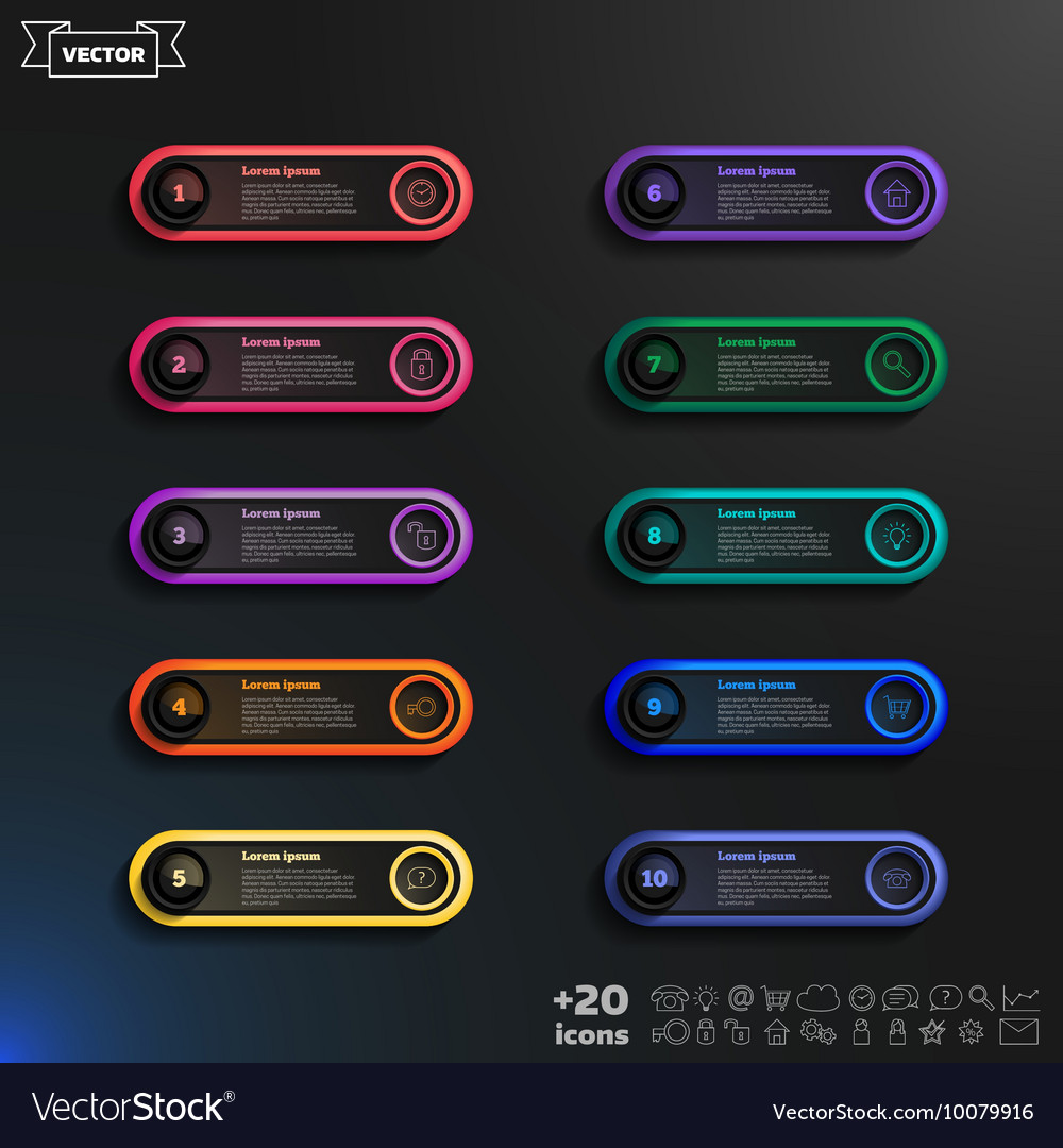Infographic design list with colorful circles