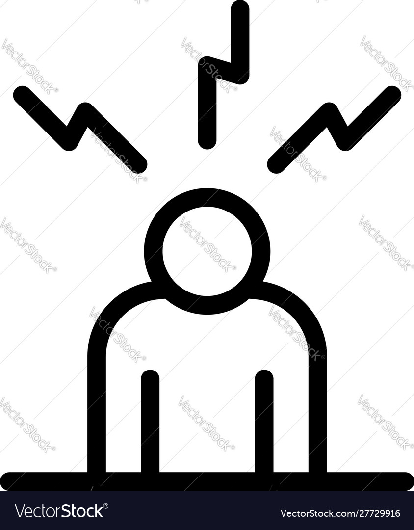 Man Depression Icon Outline Style Royalty Free Vector Image