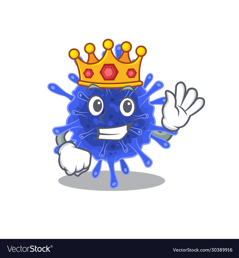 Royal king coronavirus cartoon with crown Vector Image