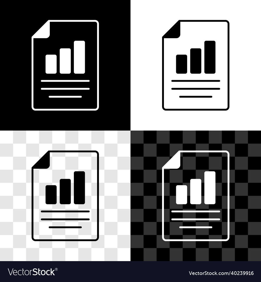Set document with graph chart icon isolated vector image Set document with graph chart icon isolated