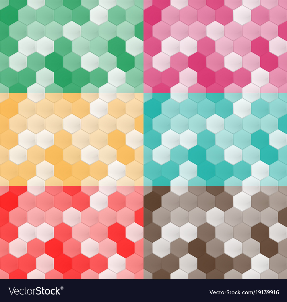 Set of seamless pattern hexagons