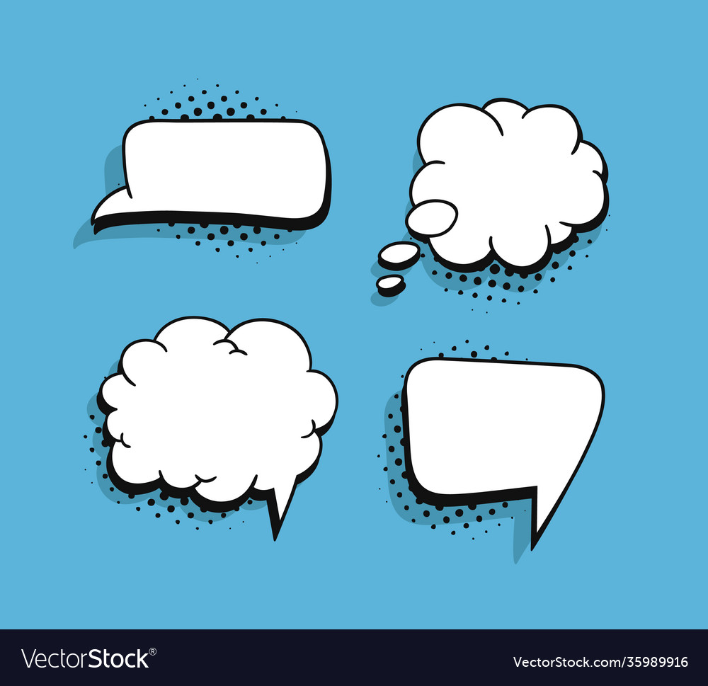 Set pop art speech bubbles without text Vector Image Set pop art speech bubbles without text