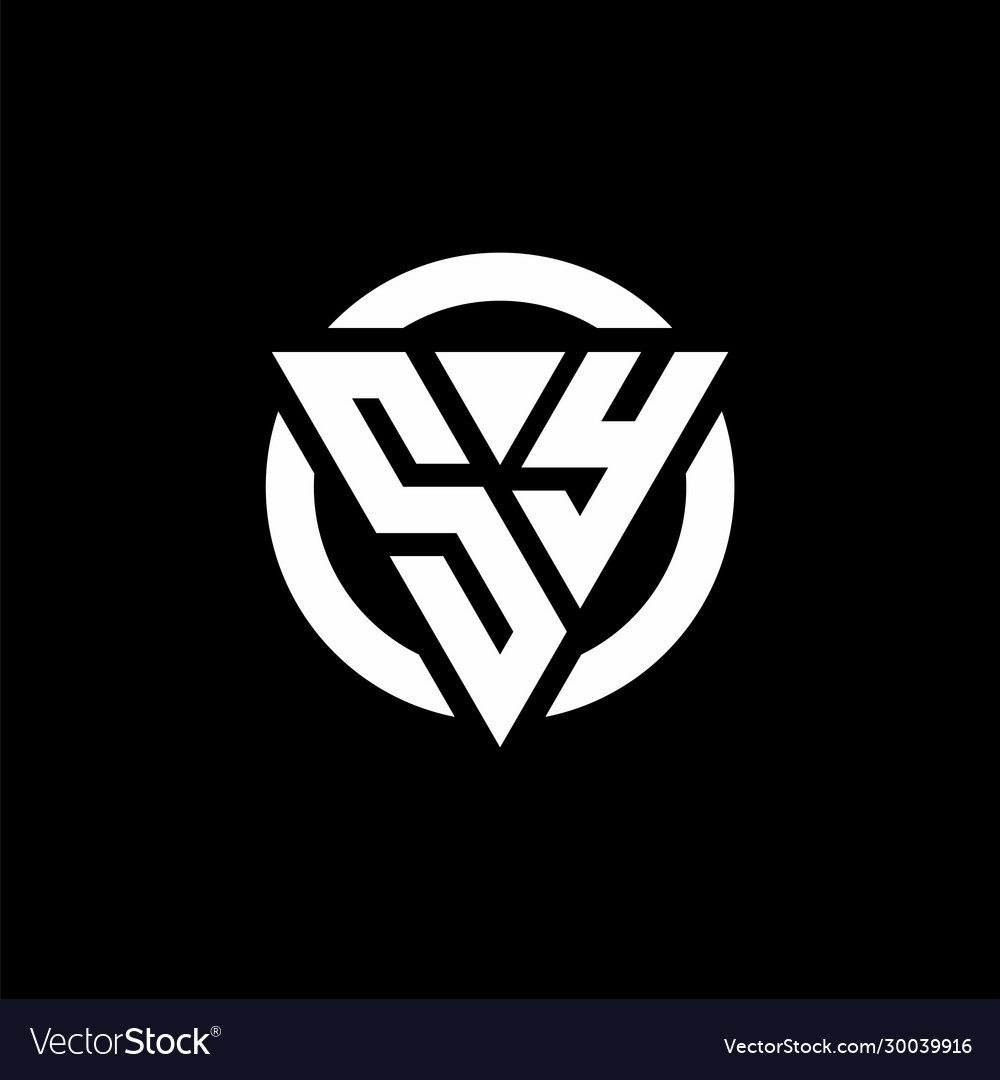 Sy logo with triangle shape and circle rounded Vector Image Sy logo with triangle shape and circle rounded