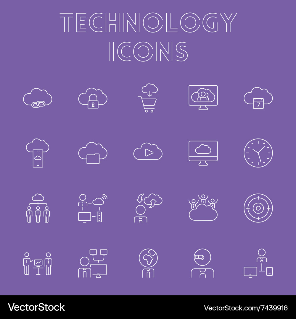 Technology icon set Royalty Free Vector Image - VectorStock
