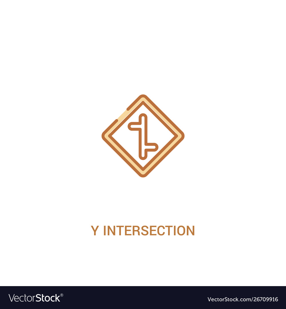 Y intersection concept 2 colored icon simple line vector image Y intersection concept 2 colored icon simple line