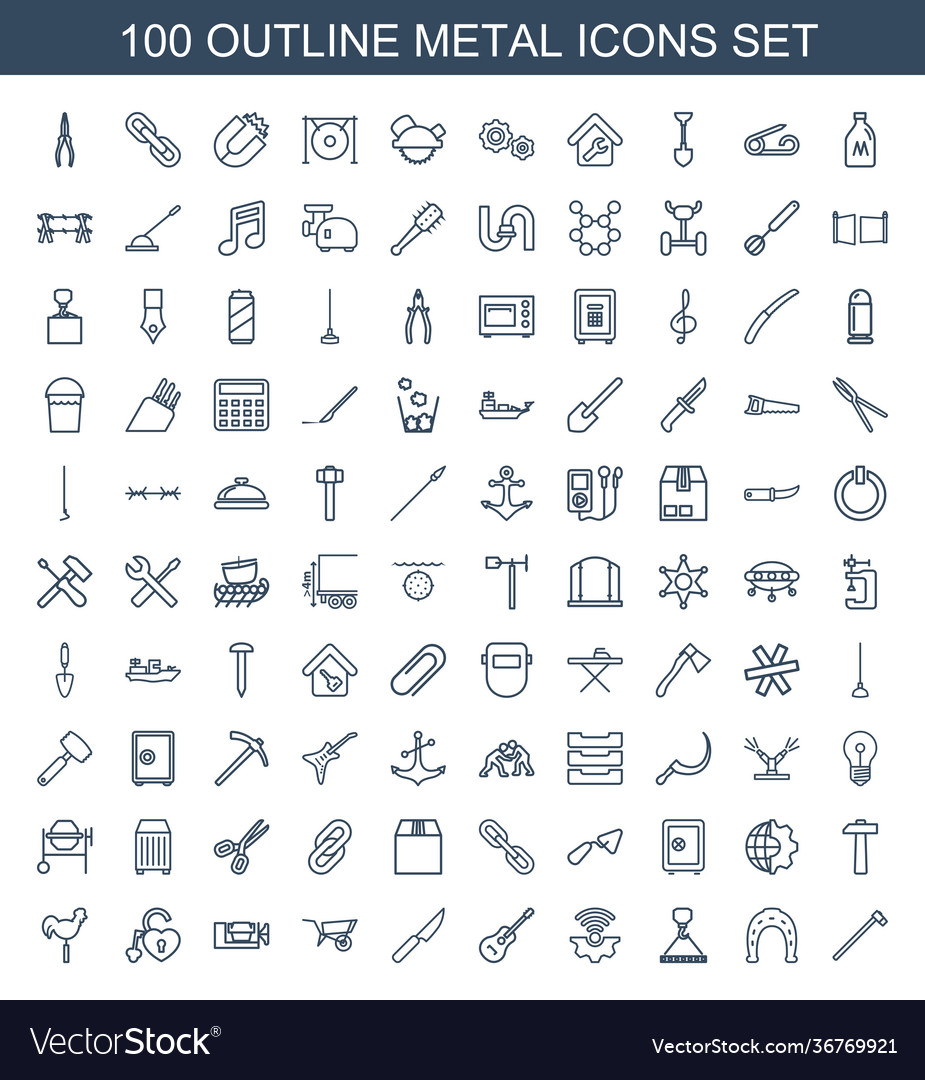 100 metal icons