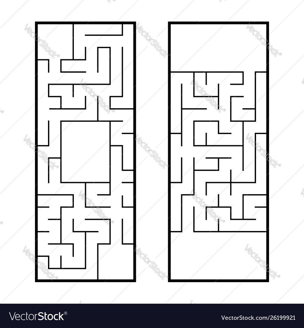 A set two rectangular labyrinths vector image A set two rectangular labyrinths