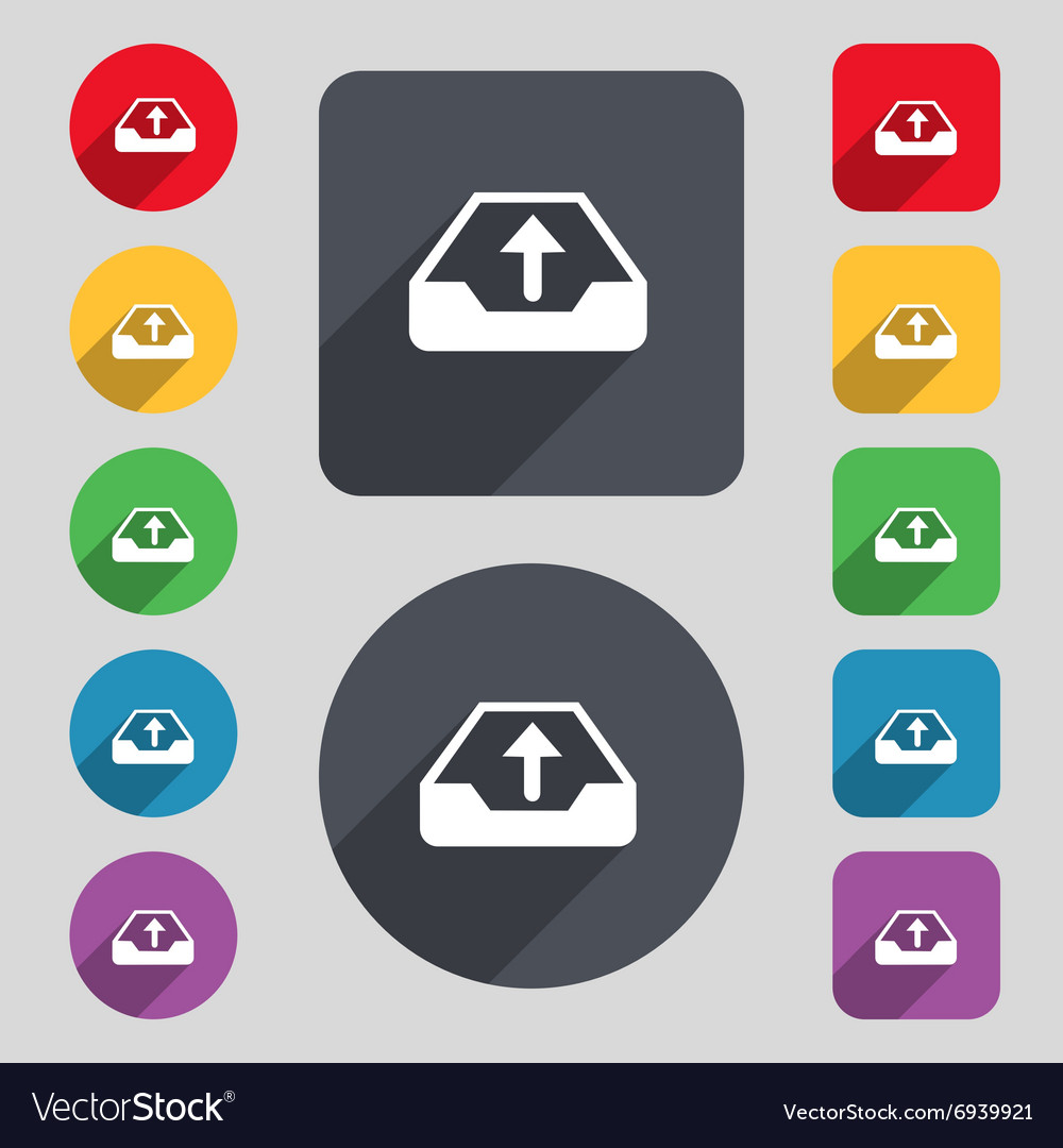Backup icon sign a set of 12 colored buttons